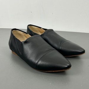 Poppy Barley Black Leather Pointed Toe Loafers